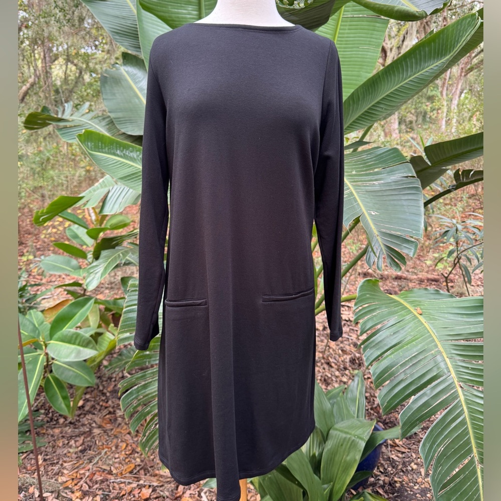 Eileen Fisher Classic Black Long Sleeve Dress